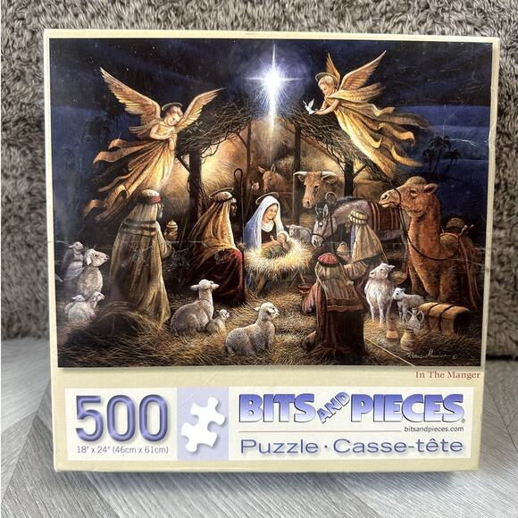 Bits & Pieces Puzzle 500 Manger Nativity Christmas NEW Ruane Manning 41483 - Picture 1 of 4